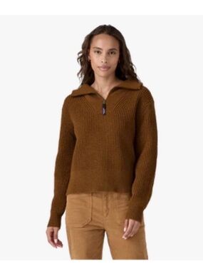 Patagonia Brown Half-Zip Cowl Sweater